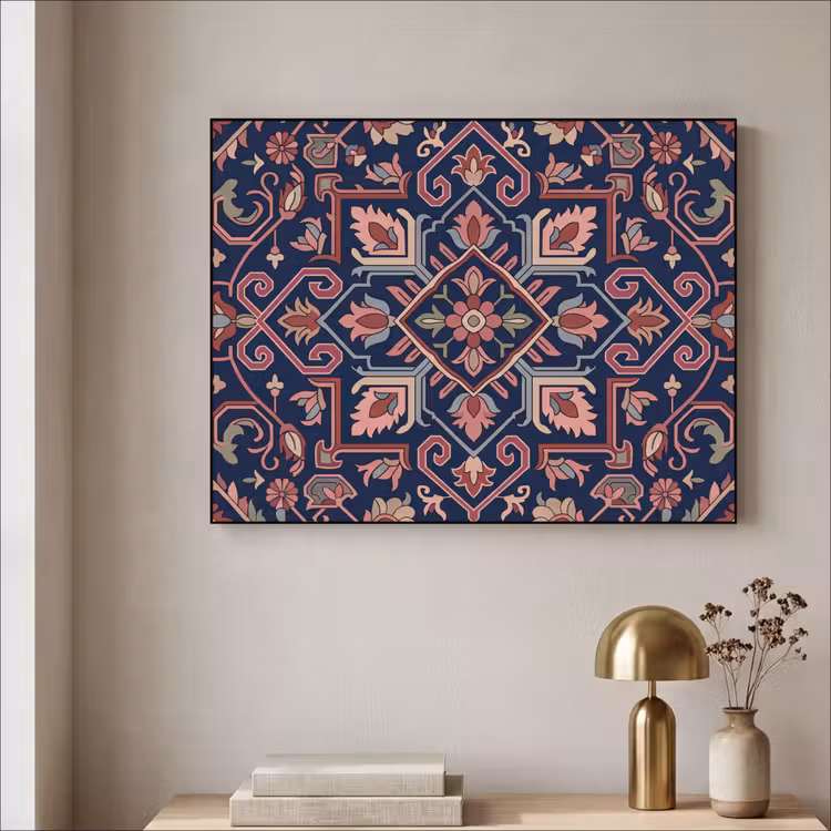 Art Frame - Muster – Orientalisch – Blumig – Blau – Klassisch — 4