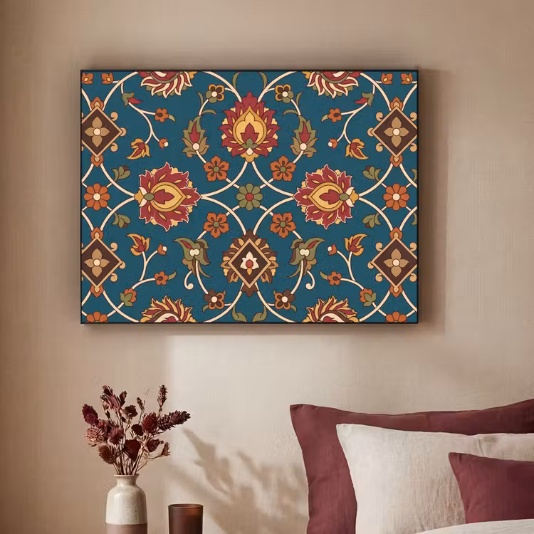 Art Frame - Ornament – Flora – Traditionell – Klassisch – Blaugrün — 2