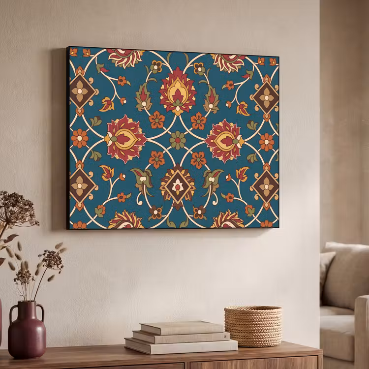 Art Frame - Ornament – Flora – Traditionell – Klassisch – Blaugrün — 3
