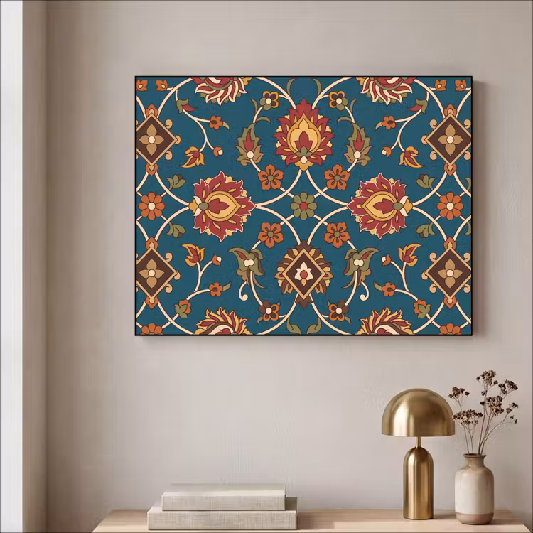 Art Frame - Ornament – Flora – Traditionell – Klassisch – Blaugrün — 4
