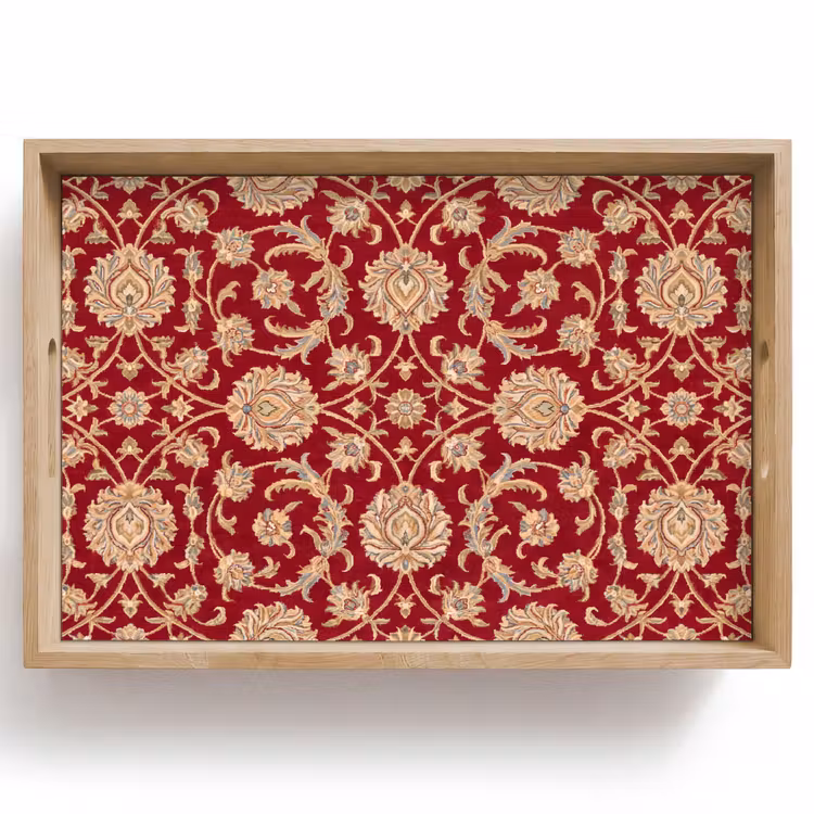 Tablett - Muster – Blume – Klassisch – Orientalisch – Rot — 1