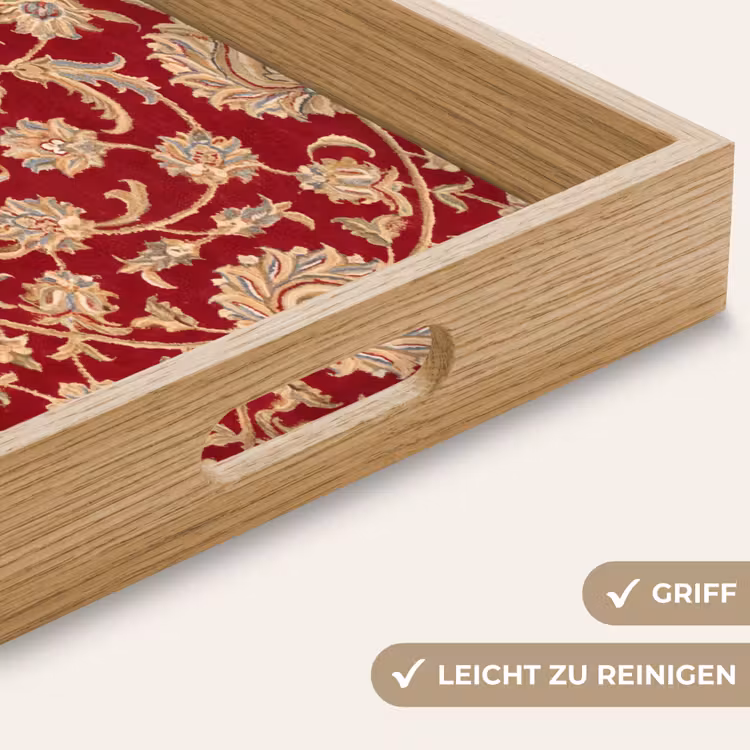 Tablett - Muster – Blume – Klassisch – Orientalisch – Rot — 5