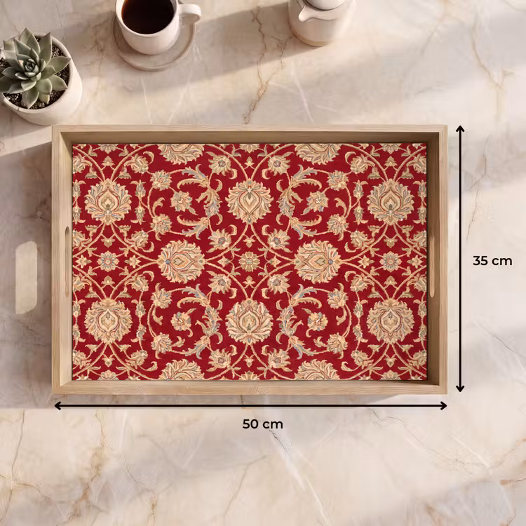 Tablett - Muster – Blume – Klassisch – Orientalisch – Rot — 9