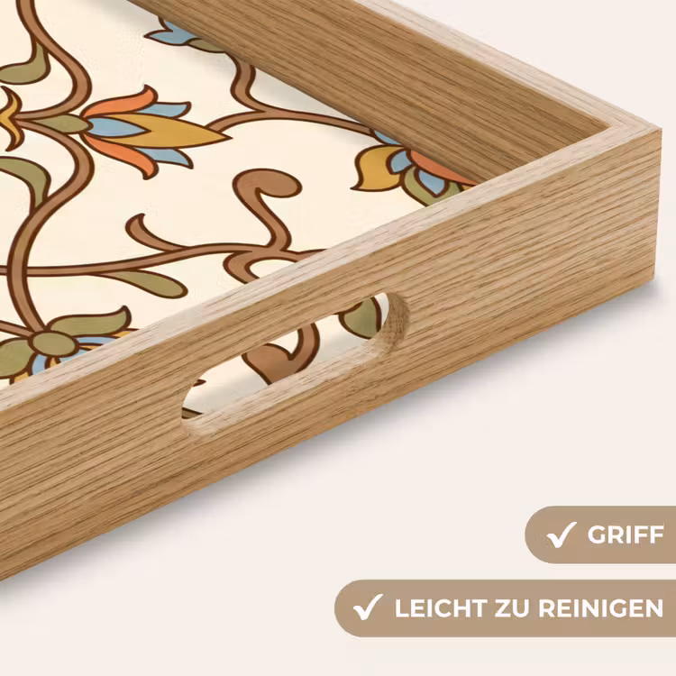 Tablett - Muster – Blumen – Ornament – Bunt — 5