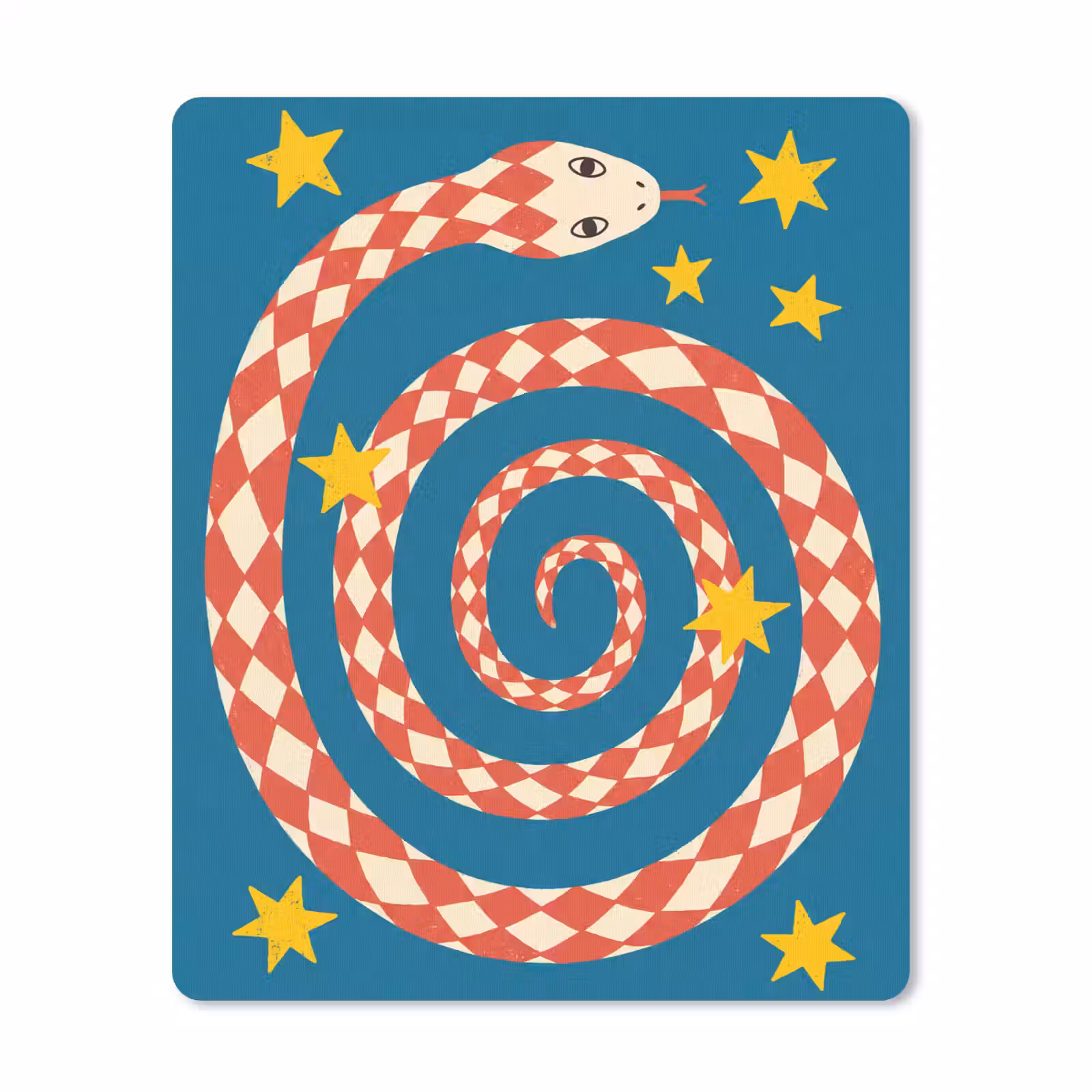 Mauspad - Schlange – Spirale – Tiere – Illustration – Rot — 1