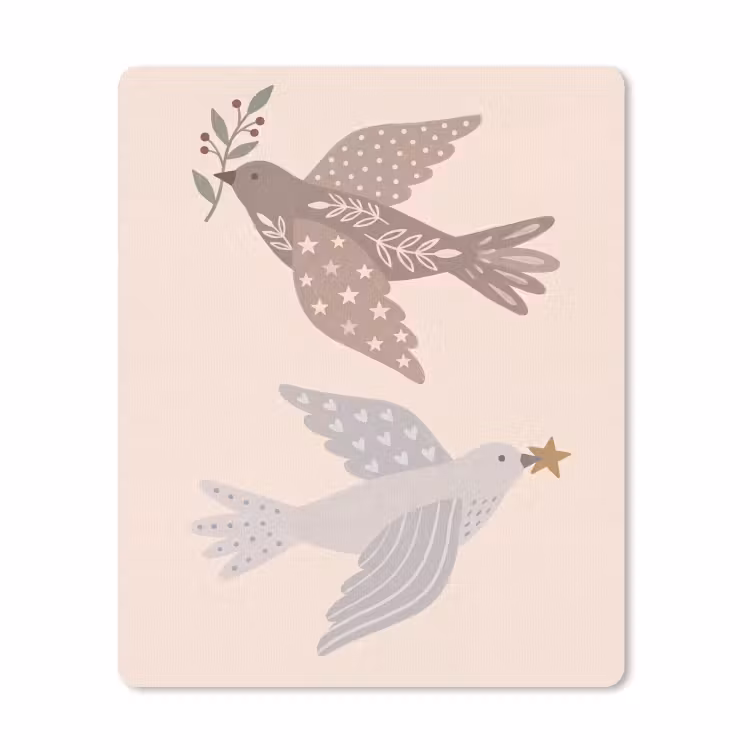 Mauspad - Vogel – Beeren – Natur – Modern – Beige — 1