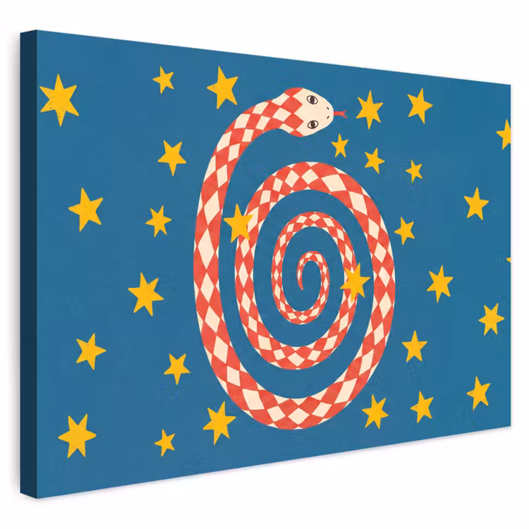 Outdoor Leinwand - Schlange – Spirale – Tiere – Illustration – Rot — 1