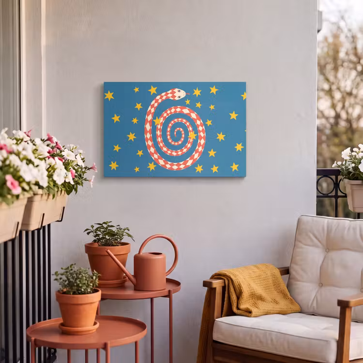Outdoor Leinwand - Schlange – Spirale – Tiere – Illustration – Rot — 3