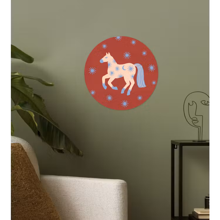 Runde Tapete - Tiere – Sterne – Mond – Abstrakt – Rot — 3