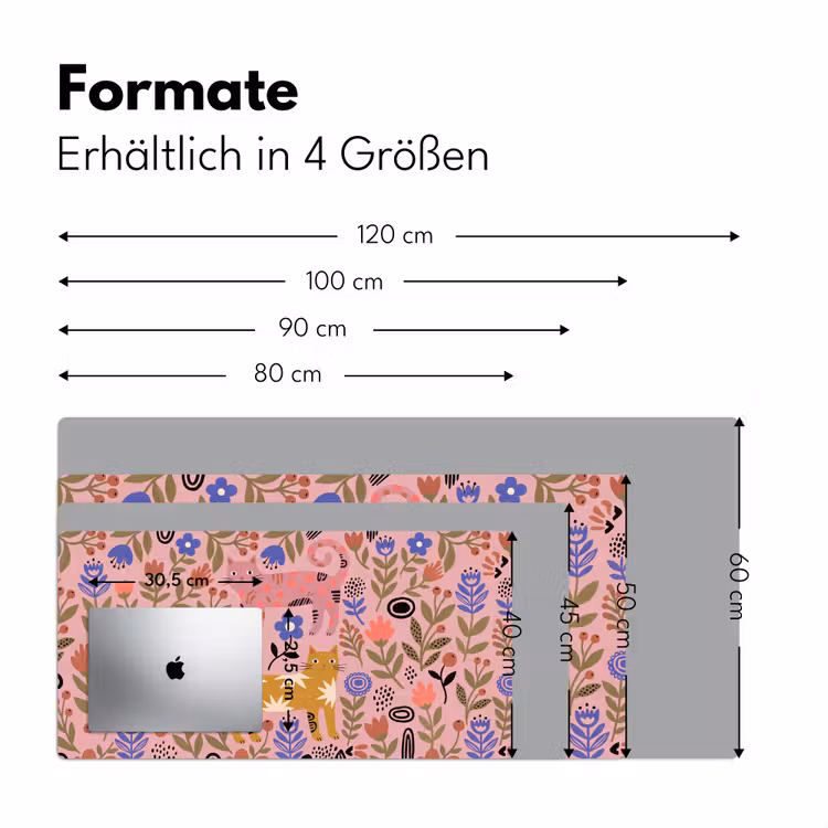 Schreibtischunterlage - Katze – Blumen – Tiere – Modern – Rosa — 5