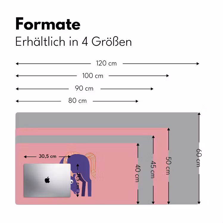 Schreibtischunterlage - Pferd – Abstrakt – Tiere – Modern – Blau — 5