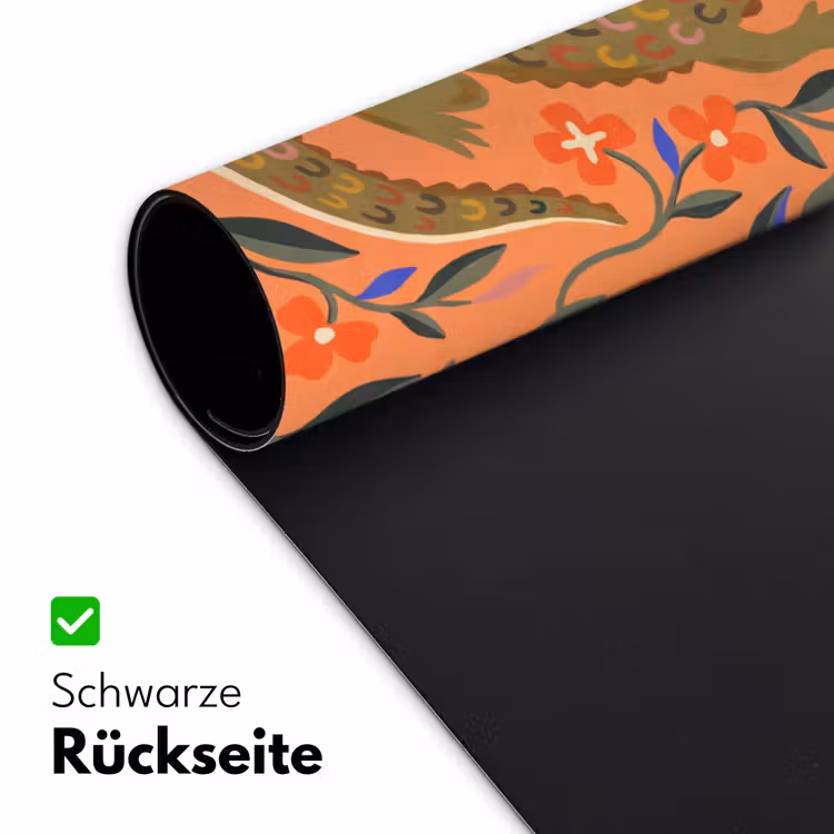 Schreibtischunterlage - Tiere – Blumen – Orange – Illustration – Natur — 2