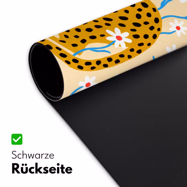 Schreibtischunterlage - Tiere – Gepard – Blumen – Modern – Gelb — 2