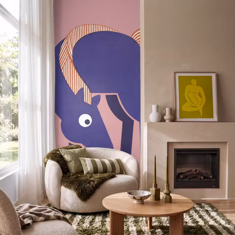 Tapete - Pferd – Abstrakt – Tiere – Modern – Blau — 1