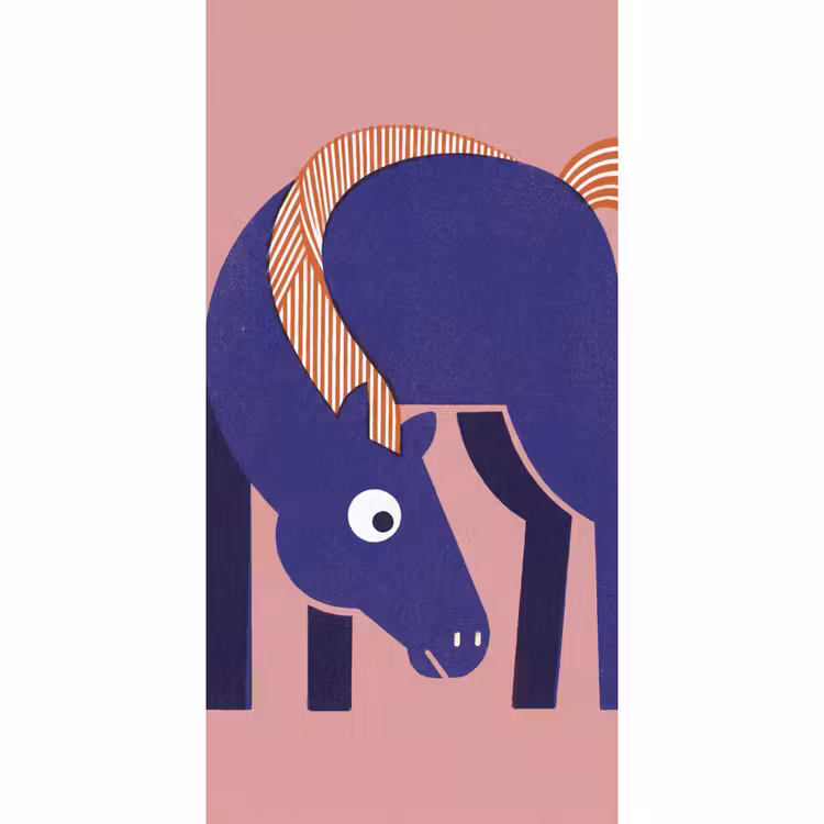 Tapete - Pferd – Abstrakt – Tiere – Modern – Blau — 2