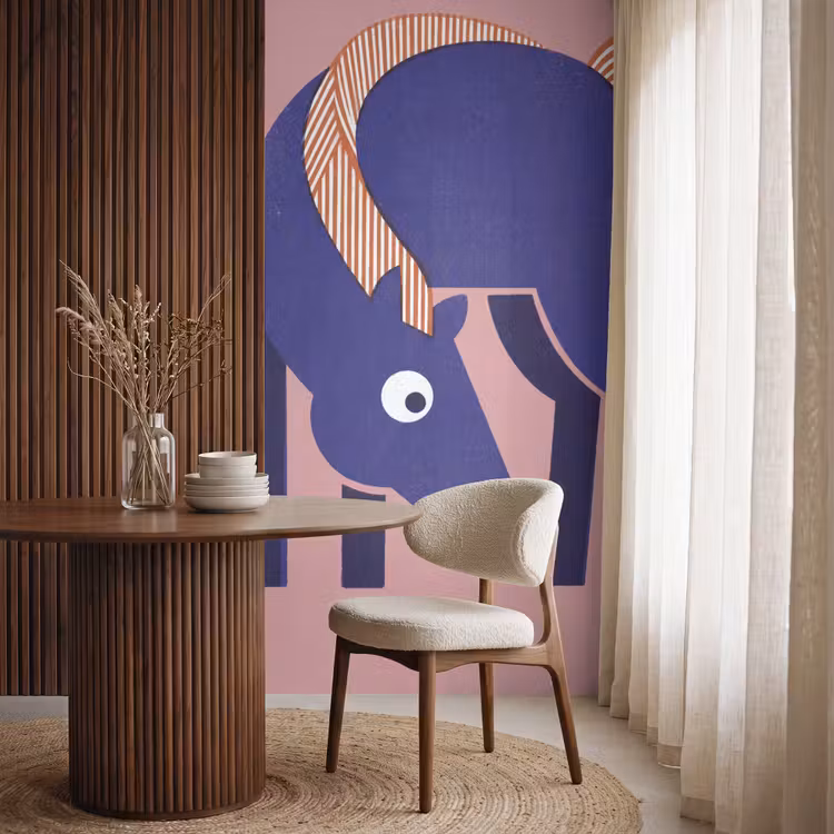 Tapete - Pferd – Abstrakt – Tiere – Modern – Blau — 4