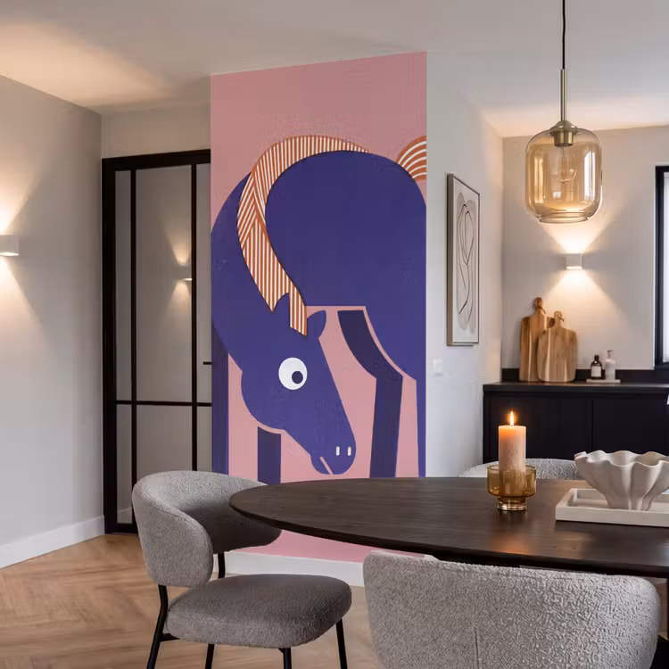 Tapete - Pferd – Abstrakt – Tiere – Modern – Blau — 5