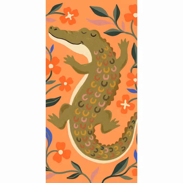 Tapete - Tiere – Blumen – Orange – Illustration – Natur — 2