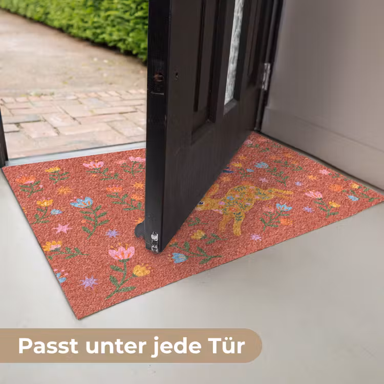 Fußmatte - Kaninchen – Blumen – Volkskunst – Farbenfroh – Tiere — 7