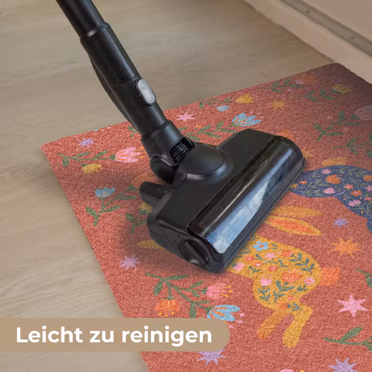 Fußmatte - Kaninchen – Blumen – Volkskunst – Farbenfroh – Tiere — 9