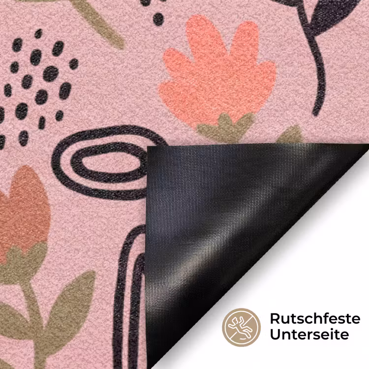 Fußmatte - Katze – Blumen – Tiere – Modern – Rosa — 6