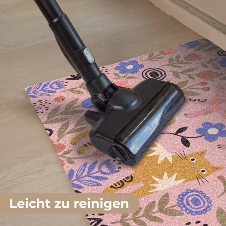 Fußmatte - Katze – Blumen – Tiere – Modern – Rosa — 9