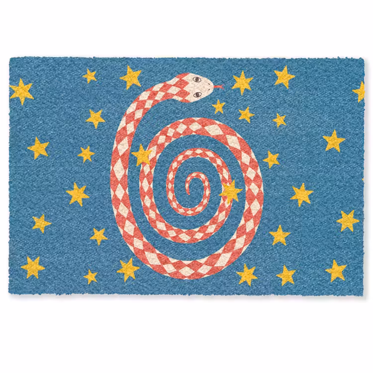 Fußmatte - Schlange – Spirale – Tiere – Illustration – Rot — 1