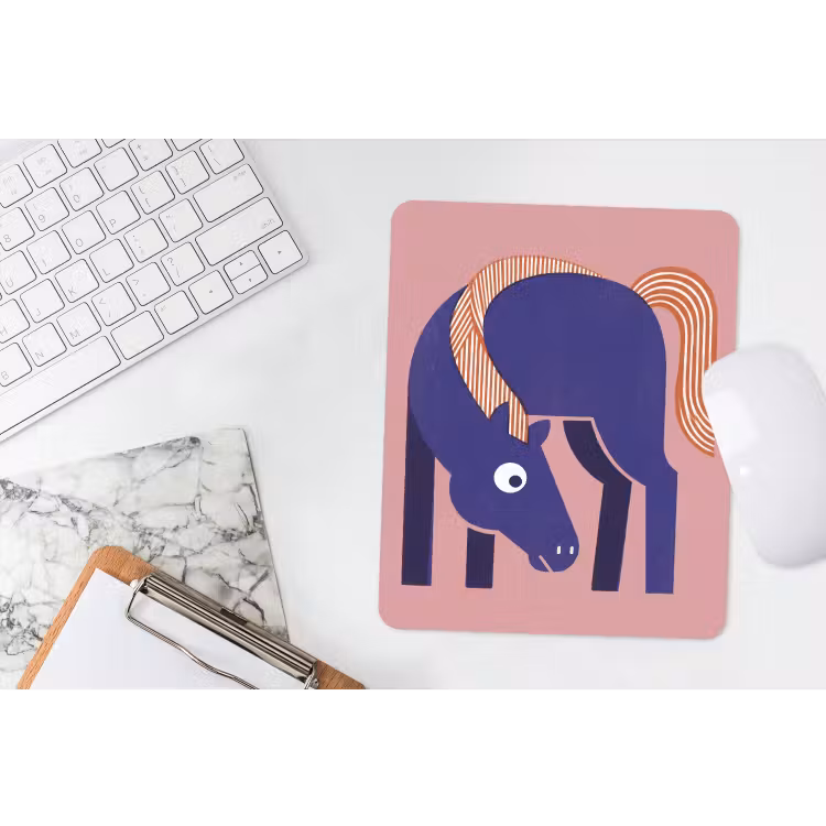 Mauspad - Pferd – Abstrakt – Tiere – Modern – Blau — 4