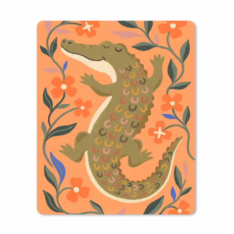 Mauspad - Tiere – Blumen – Orange – Illustration – Natur — 1