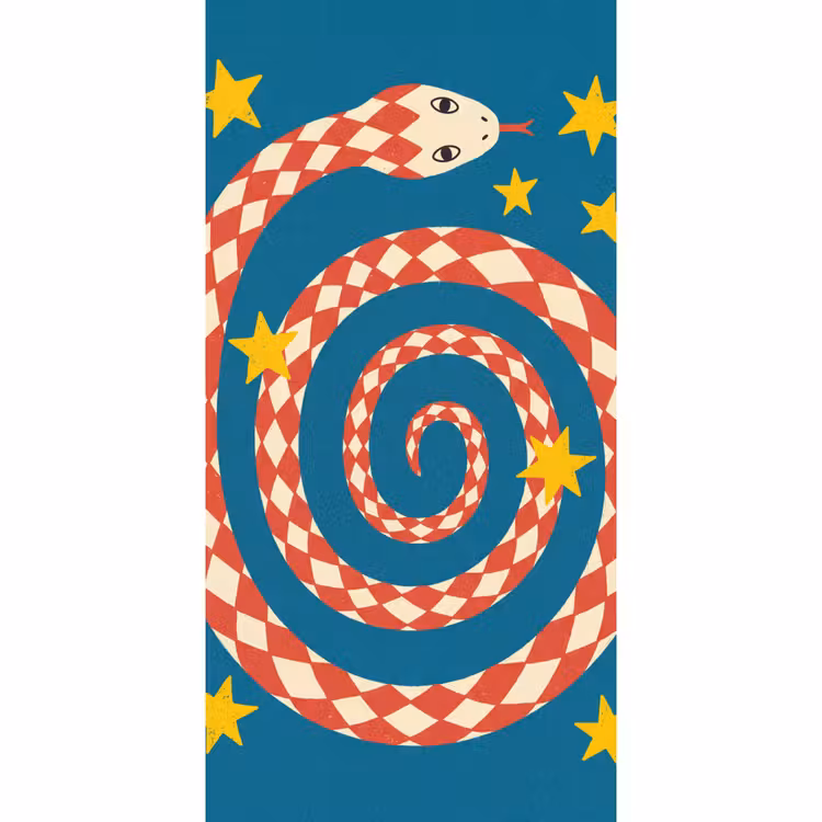 Tapete - Schlange – Spirale – Tiere – Illustration – Rot — 2