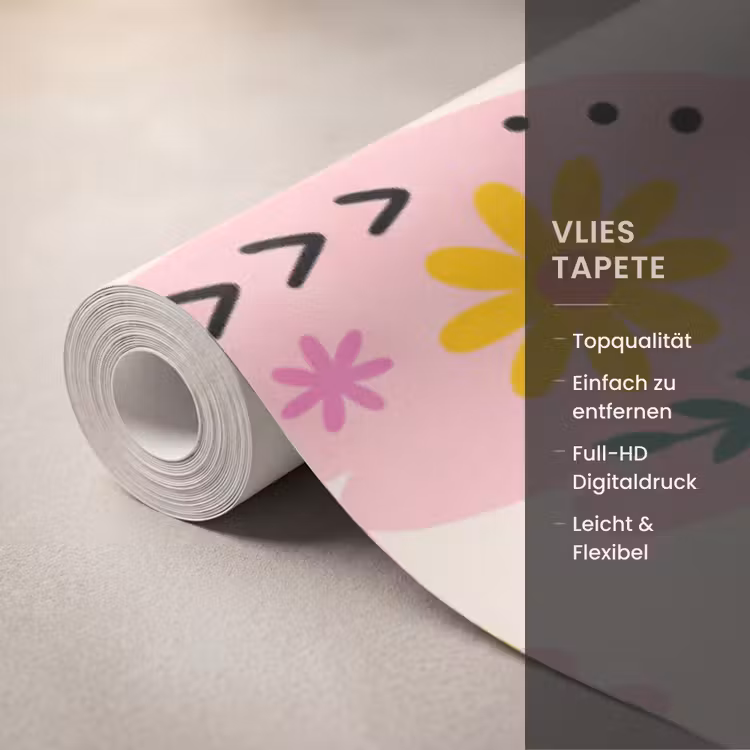 Tapete - Vögel – Blumen – Folk – Bunt – Tiere — 3