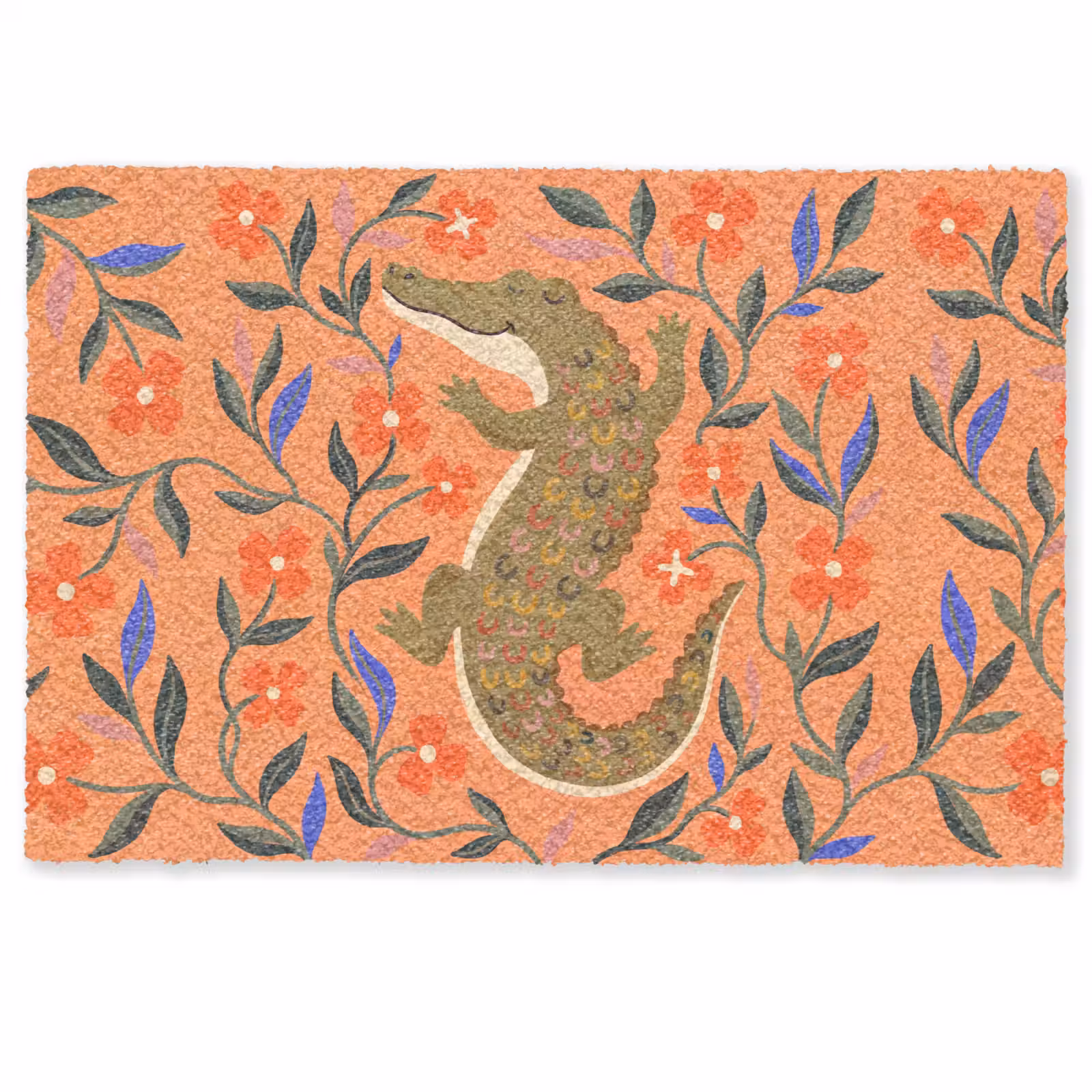 Fußmatte - Tiere – Blumen – Orange – Illustration – Natur — 1