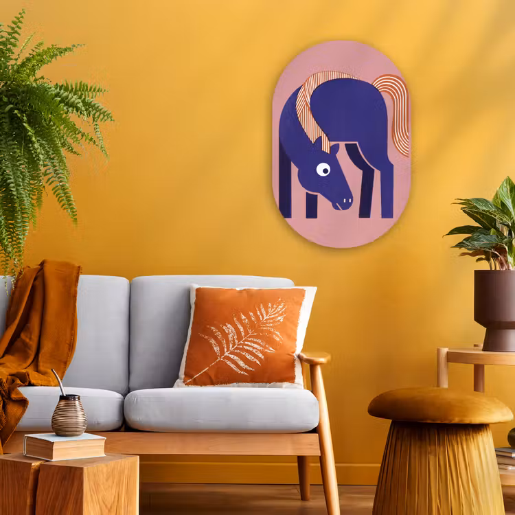 Forexbild Oval - Pferd – Abstrakt – Tiere – Modern – Blau — 2