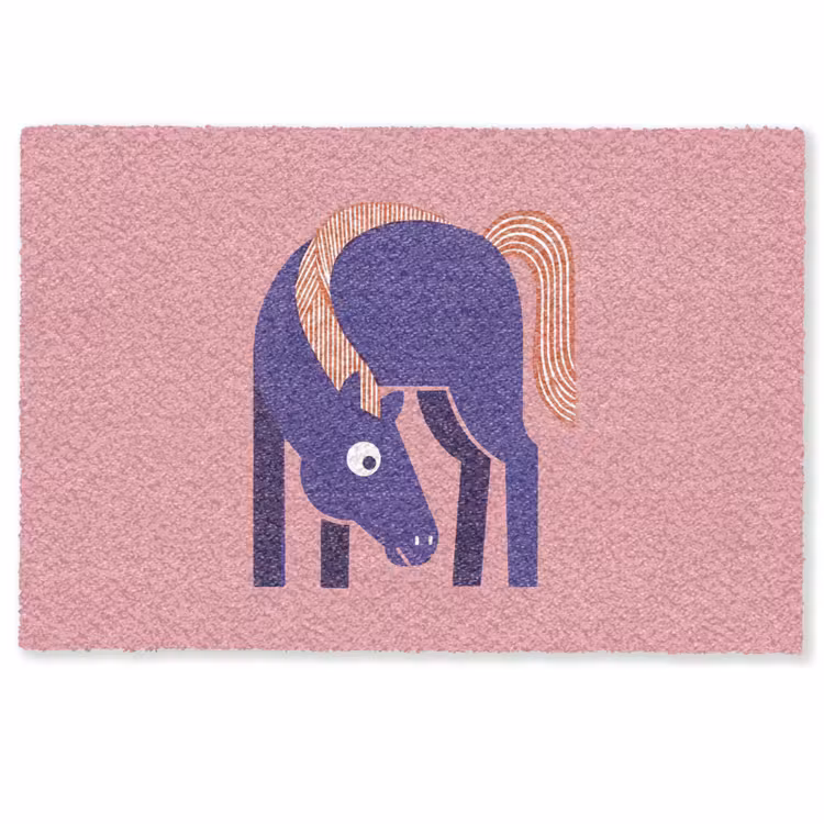 Fußmatte - Pferd – Abstrakt – Tiere – Modern – Blau — 1