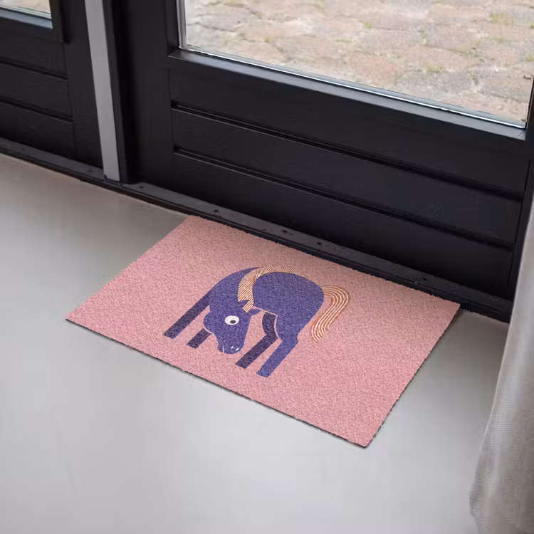 Fußmatte - Pferd – Abstrakt – Tiere – Modern – Blau — 2