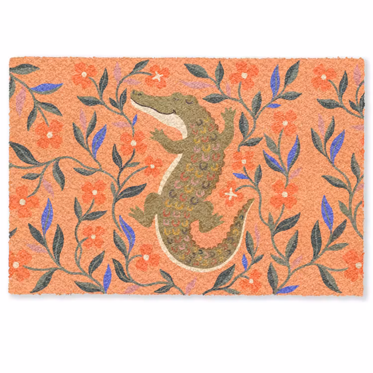 Fußmatte - Tiere – Blumen – Orange – Illustration – Natur — 1