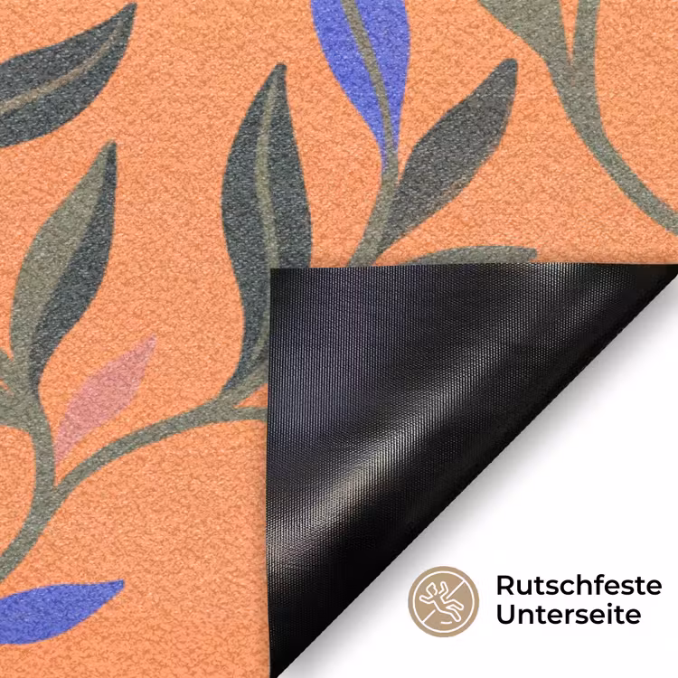 Fußmatte - Tiere – Blumen – Orange – Illustration – Natur — 6