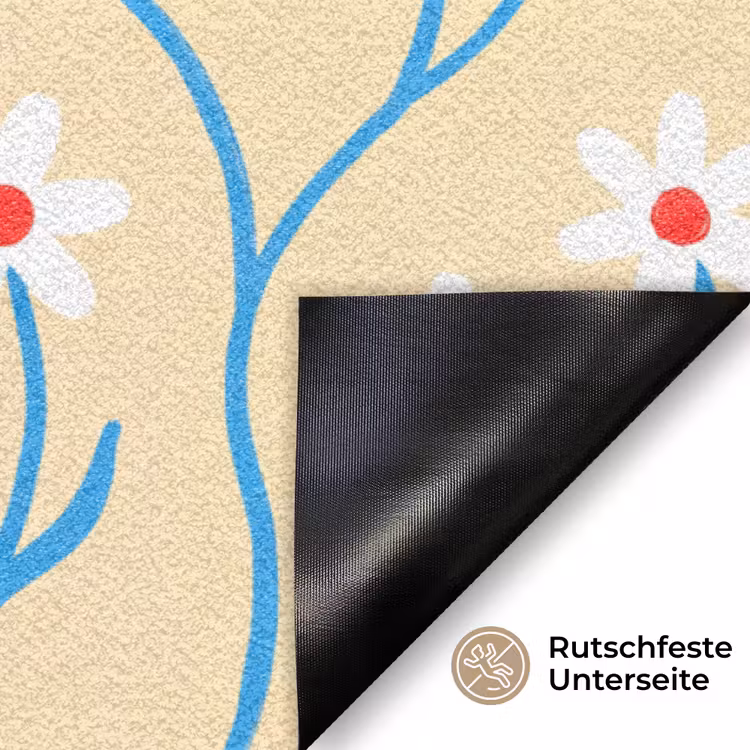 Fußmatte - Tiere – Gepard – Blumen – Modern – Gelb — 6