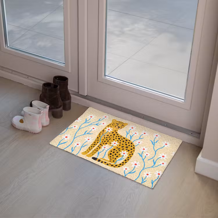 Fußmatte - Tiere – Gepard – Blumen – Modern – Gelb — 8