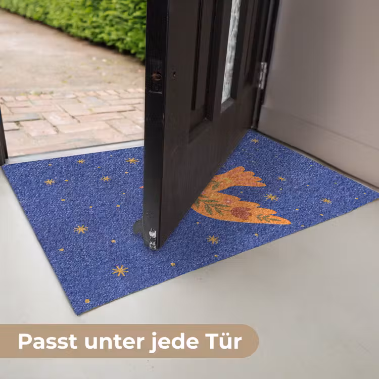 Fußmatte - Vogel – Blumen – Dekorativ – Orange – Blau — 7