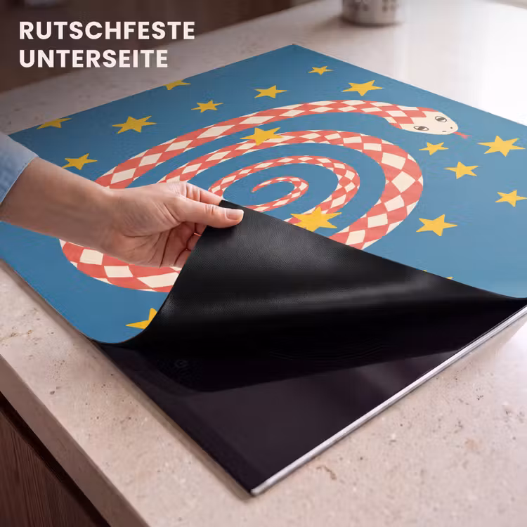 Herdabdeckplatte - Schlange – Spirale – Tiere – Illustration – Rot — 9