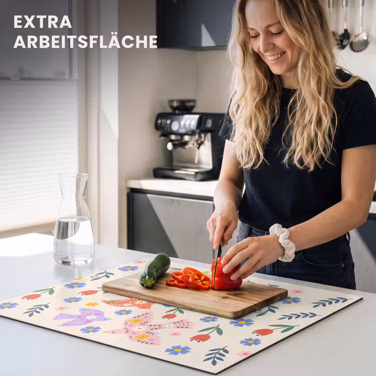 Herdabdeckplatte - Vögel – Blumen – Folk – Bunt – Tiere — 4