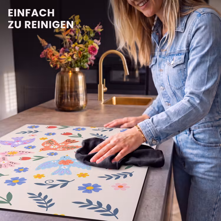 Herdabdeckplatte - Vögel – Blumen – Folk – Bunt – Tiere — 6