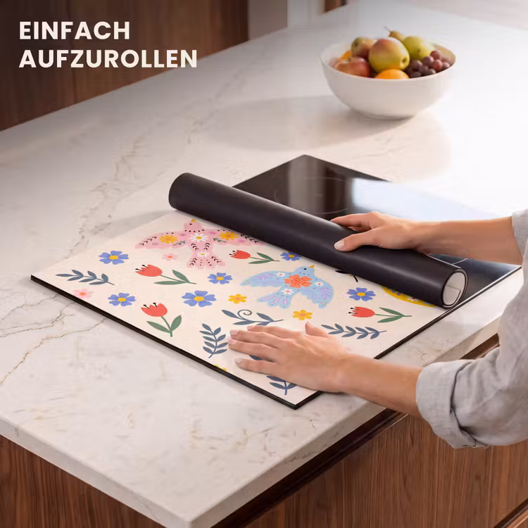 Herdabdeckplatte - Vögel – Blumen – Folk – Bunt – Tiere — 7