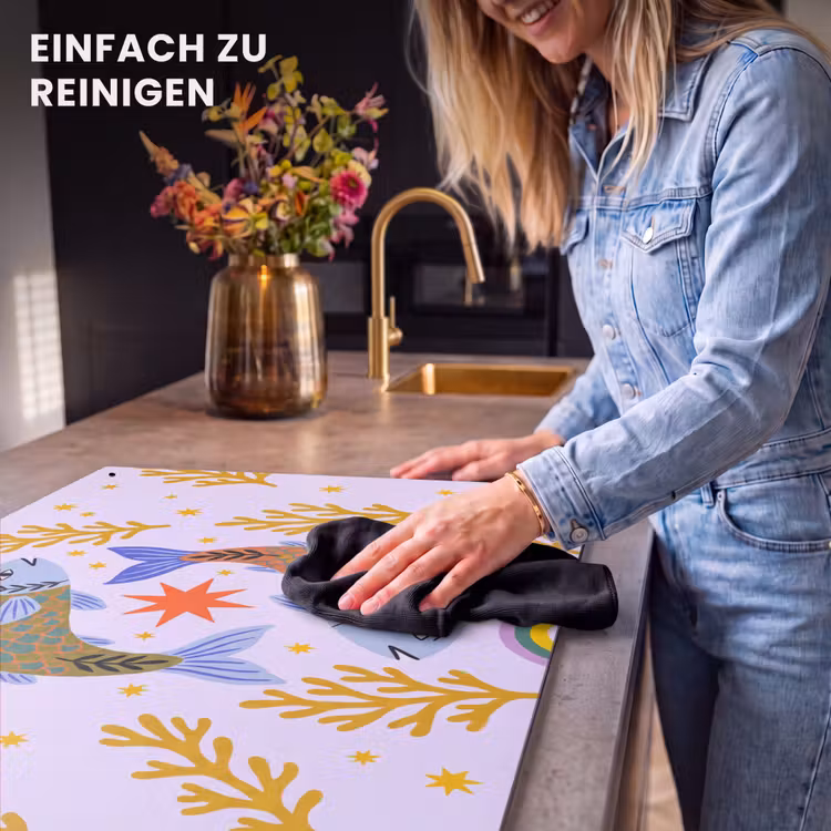 2-in-1 Herdabdeckplatte & Spritzschutz - Fisch – Unterwasser – Tiere – Abstrakt – Farbenfroh — 5