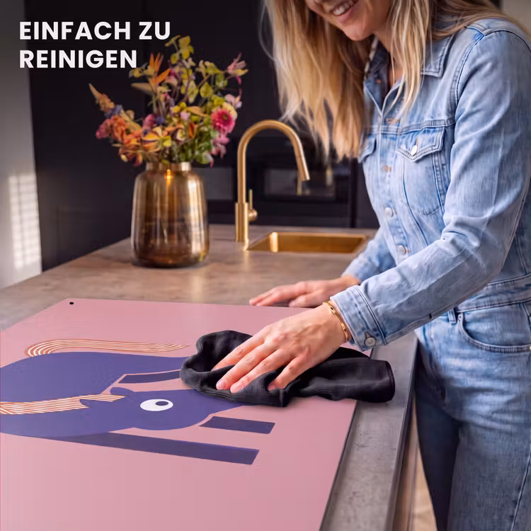 2-in-1 Herdabdeckplatte & Spritzschutz - Pferd – Abstrakt – Tiere – Modern – Blau — 5