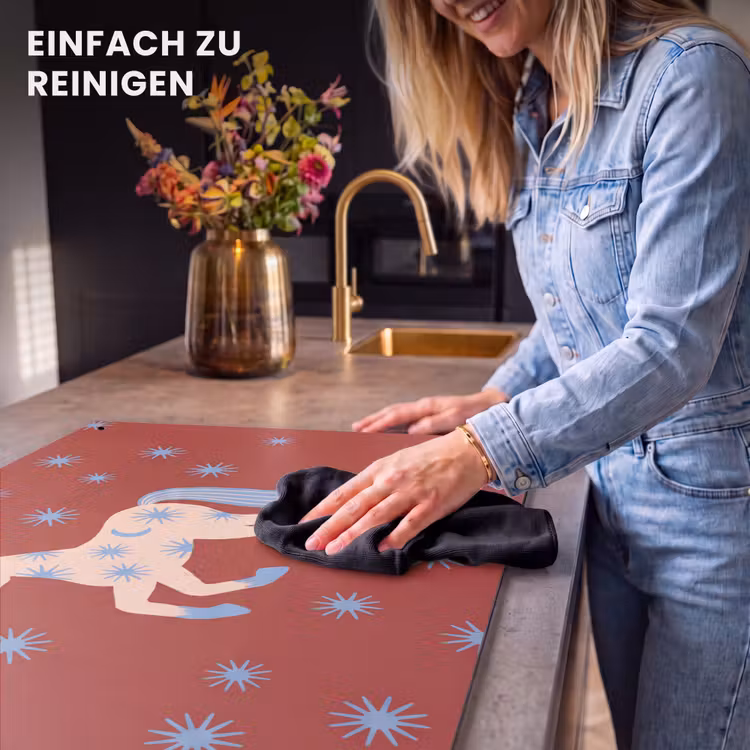2-in-1 Herdabdeckplatte & Spritzschutz - Tiere – Sterne – Mond – Abstrakt – Rot — 5