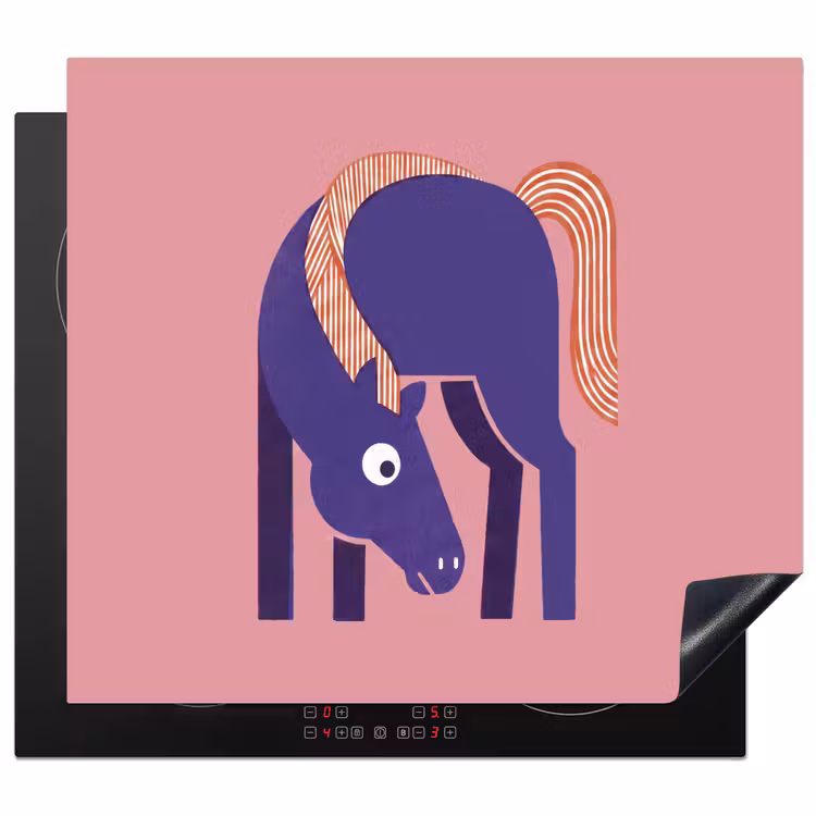 Herdabdeckplatte - Pferd – Abstrakt – Tiere – Modern – Blau — 1