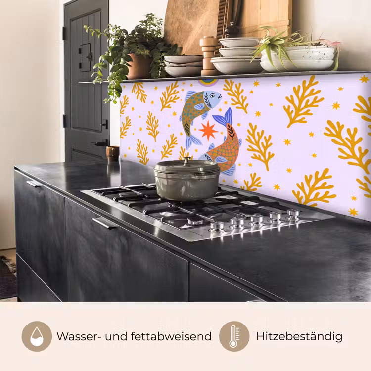 Küchenrückwand - Fisch – Unterwasser – Tiere – Abstrakt – Farbenfroh — 5