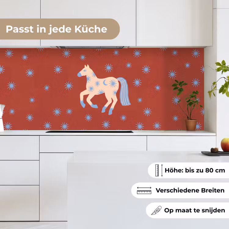 Küchenrückwand - Tiere – Sterne – Mond – Abstrakt – Rot — 7